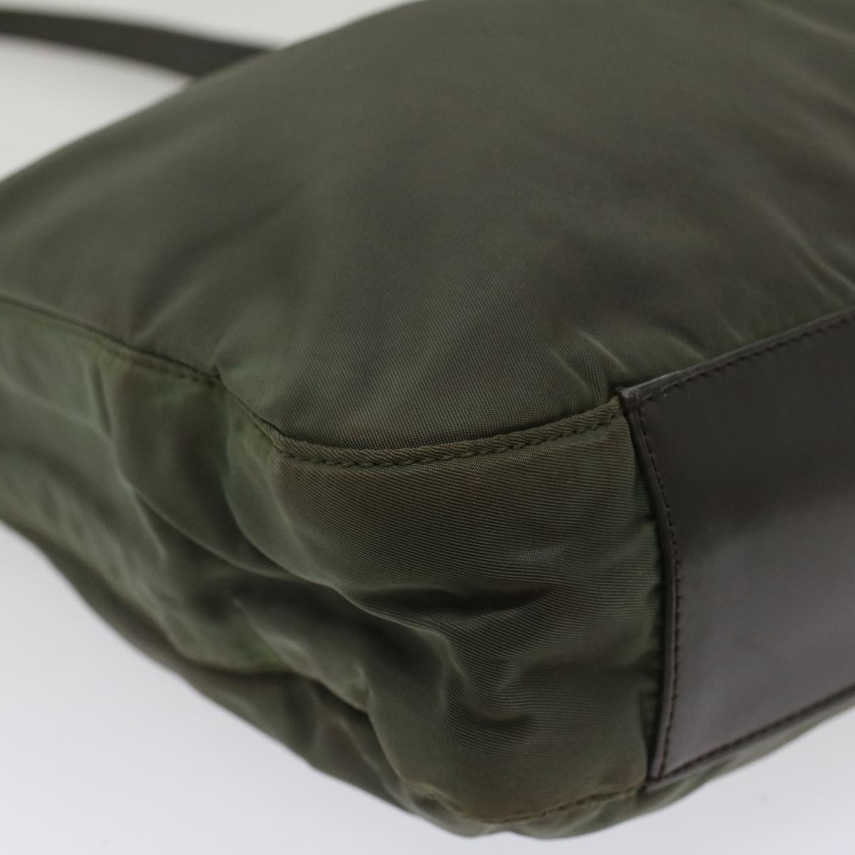PRADA Shoulder Bag Nylon Khaki Auth cl699