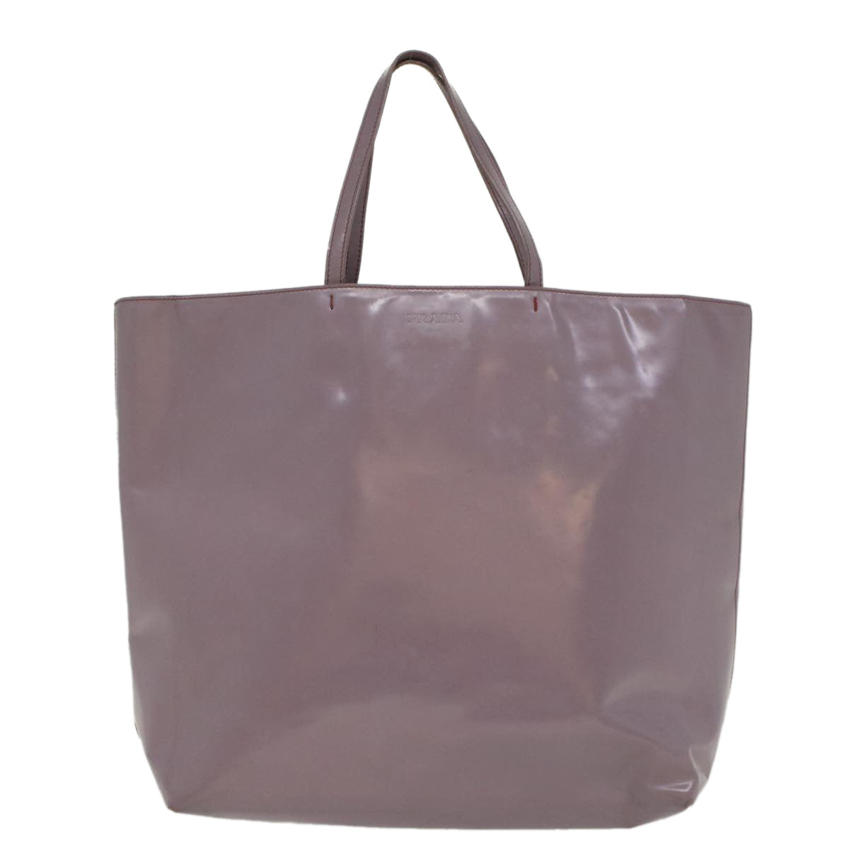 PRADA Tote Bag Patent leather Purple Auth cl704 - 0