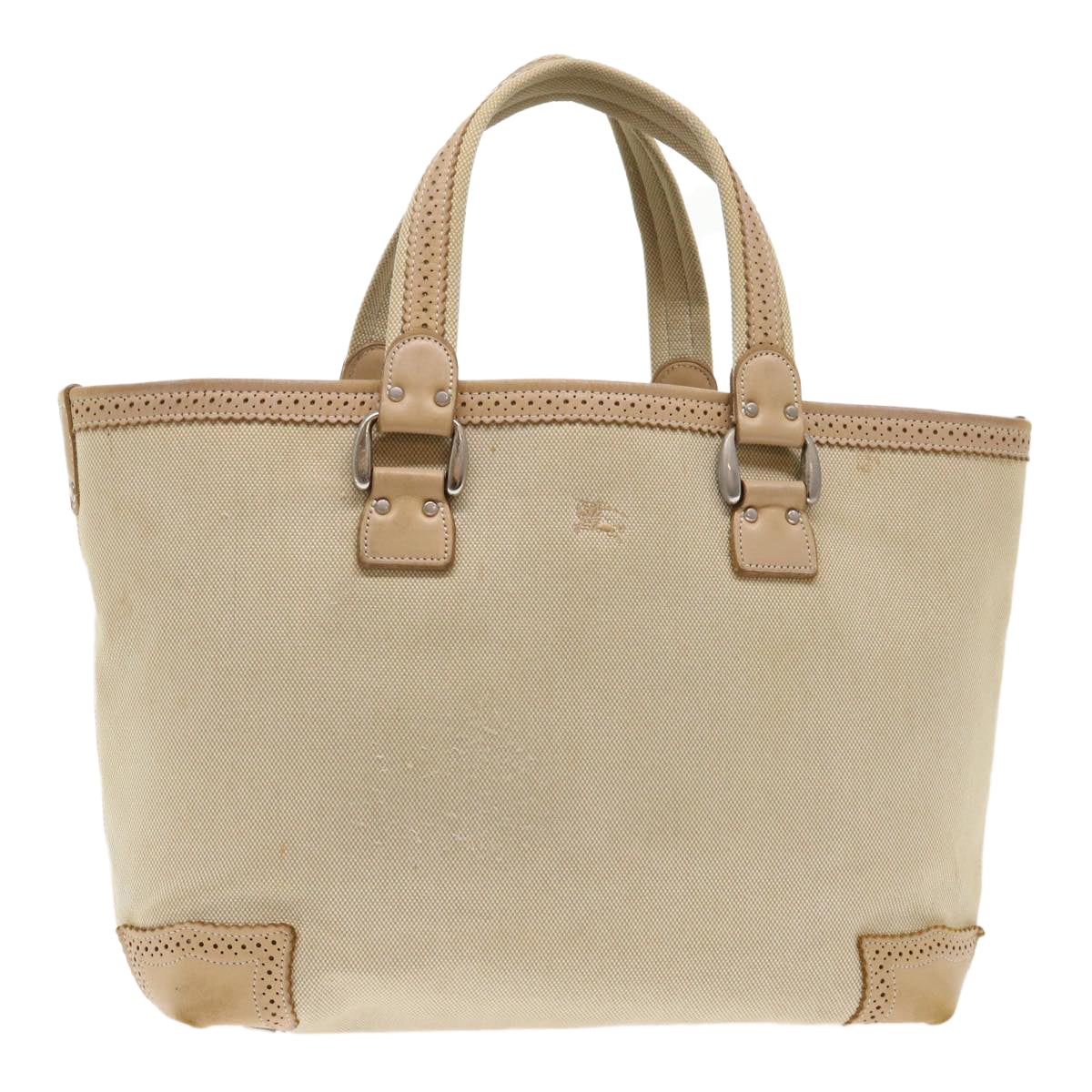 BURBERRY Blue Label Tote Bag Canvas Beige Auth cl708