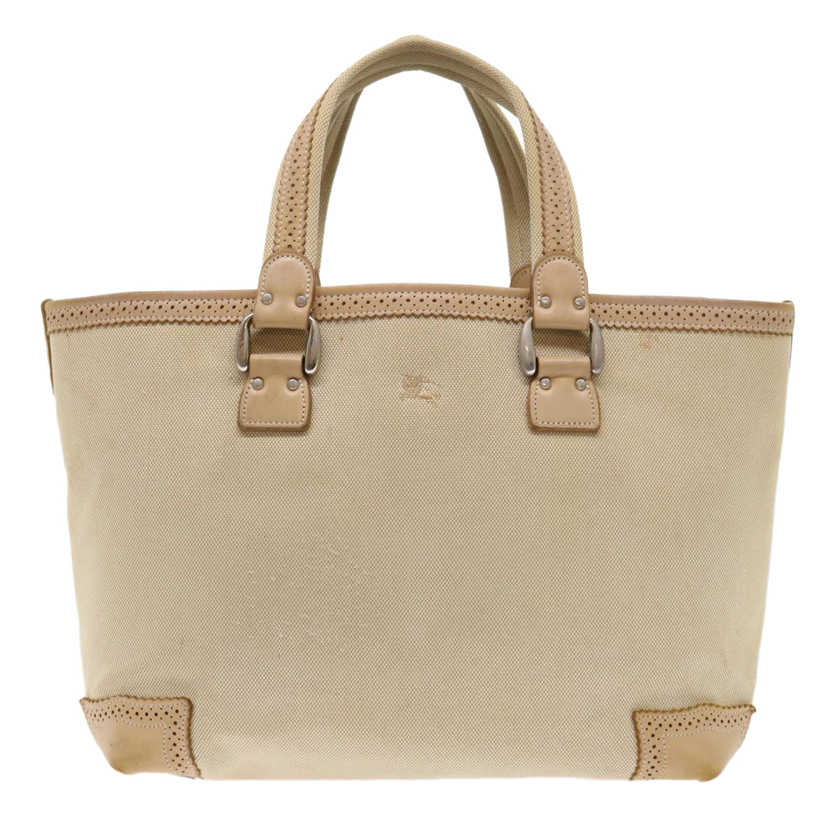 BURBERRY Blue Label Tote Bag Canvas Beige Auth cl708