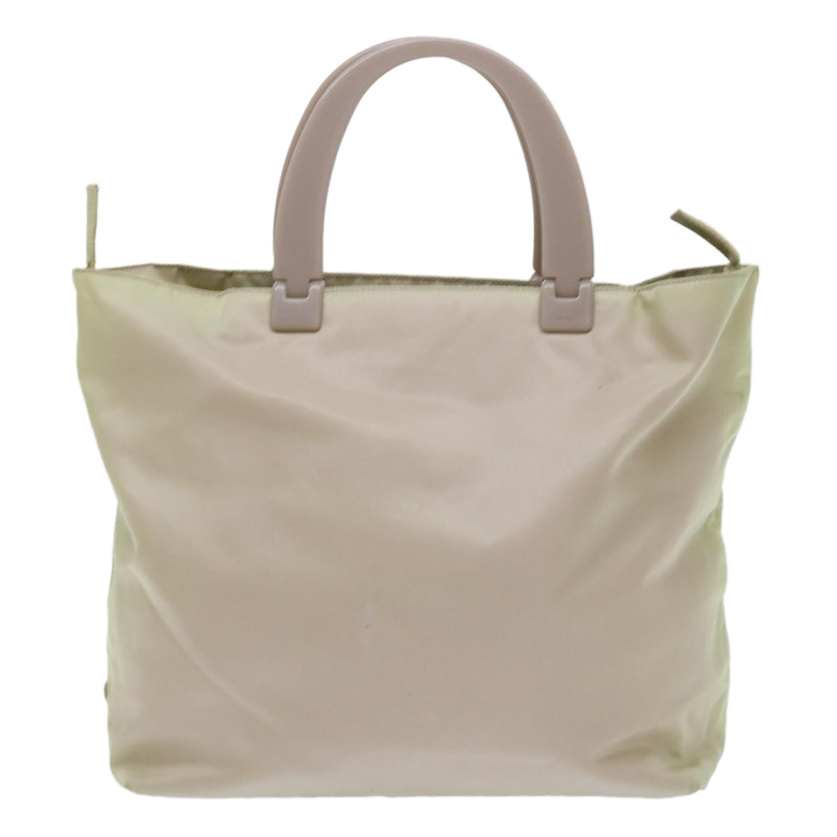 PRADA Hand Bag Nylon Beige Auth cl710 - 0