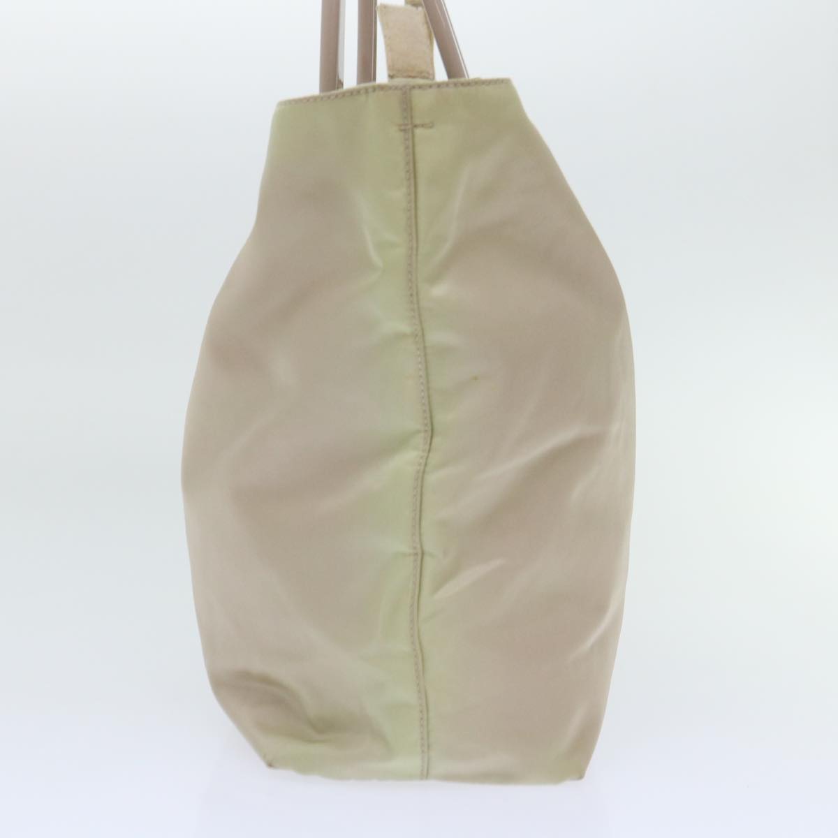 PRADA Hand Bag Nylon Beige Auth cl710