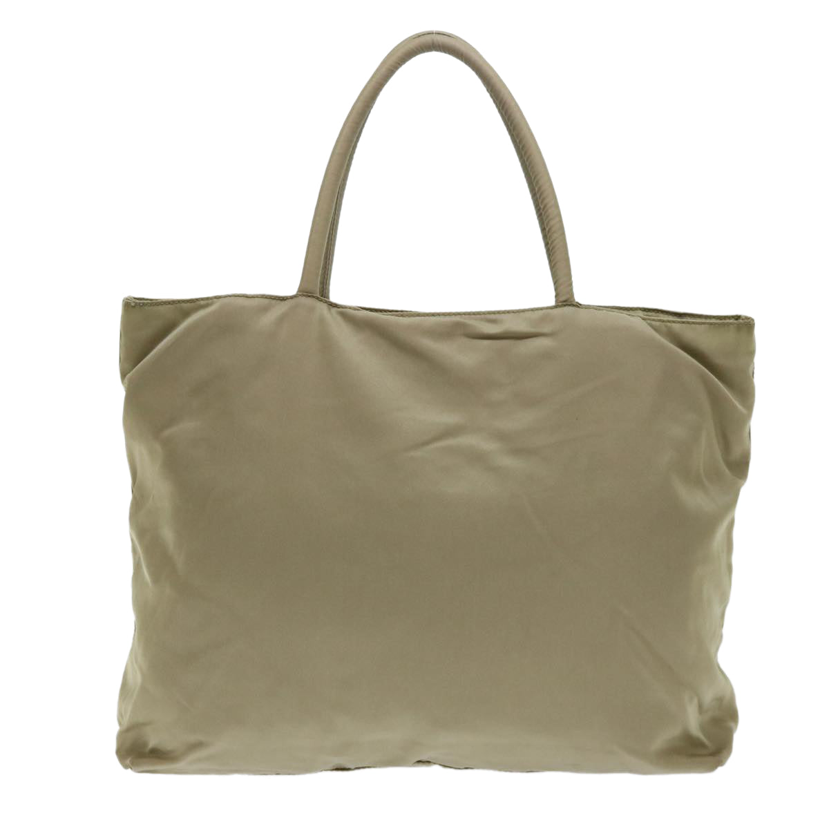 PRADA Hand Bag Nylon Beige Auth cl712