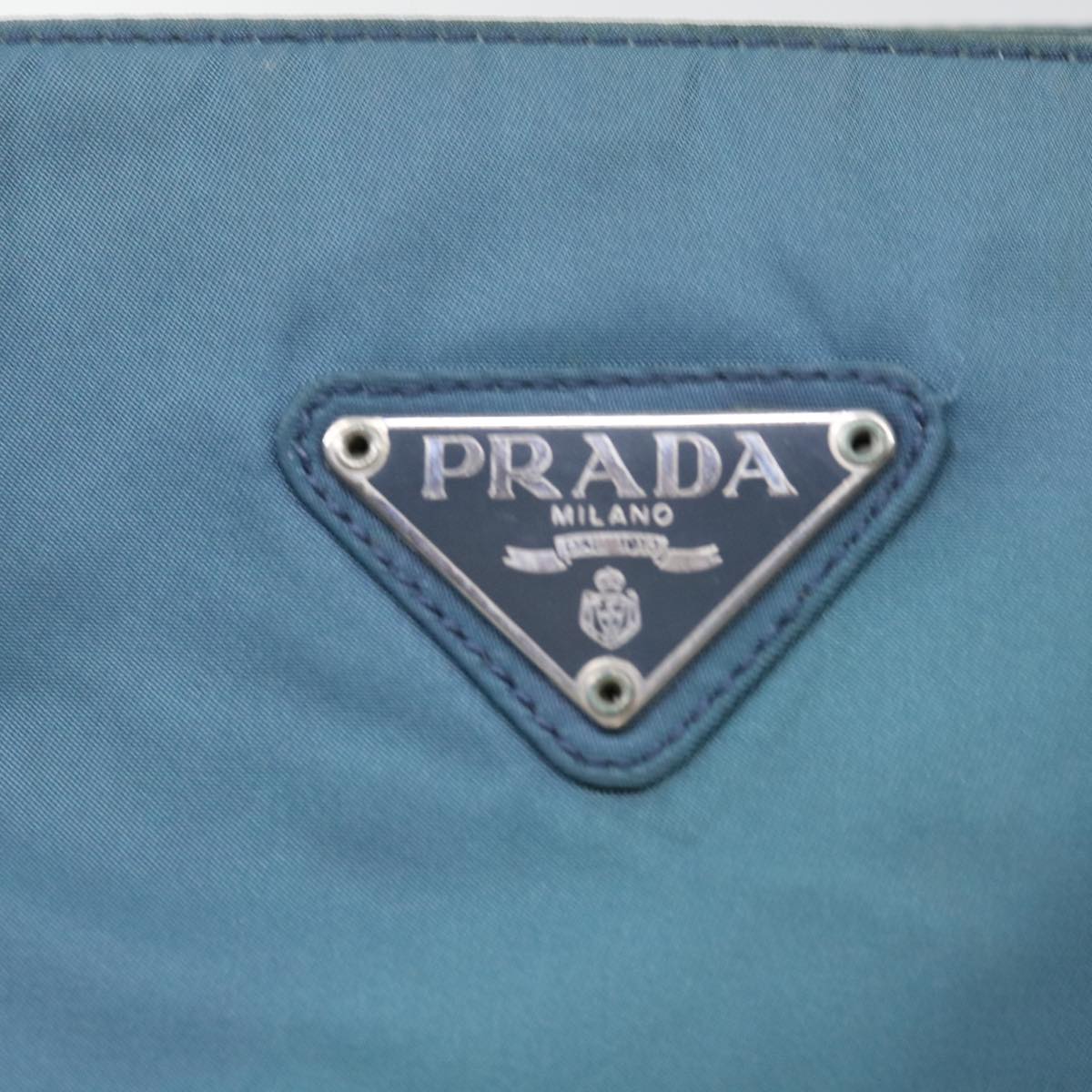 PRADA Hand Bag Nylon Blue Auth cl714