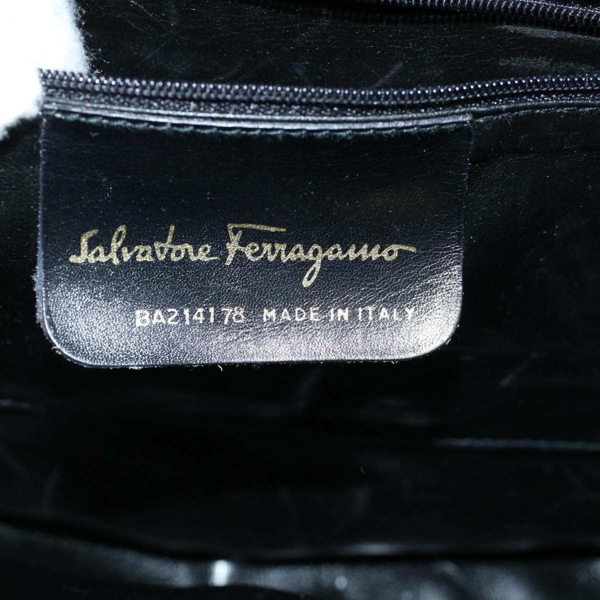 Salvatore Ferragamo Hand Bag Suede Black Auth cl726