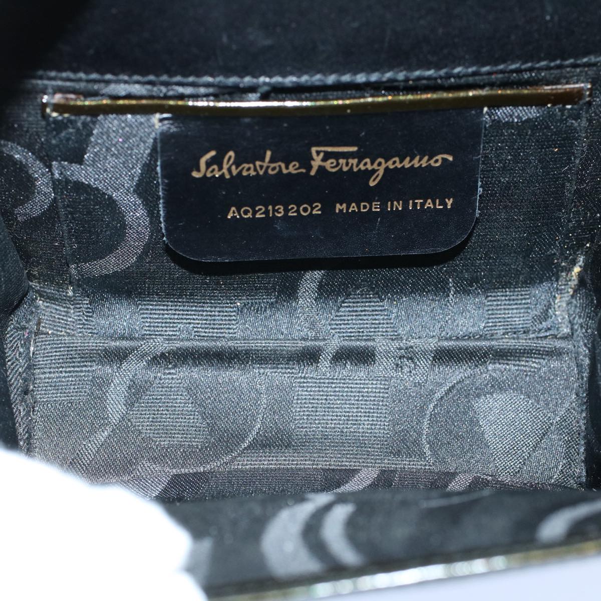 Salvatore Ferragamo Chain Shoulder Bag Patent leather Green Auth cl729
