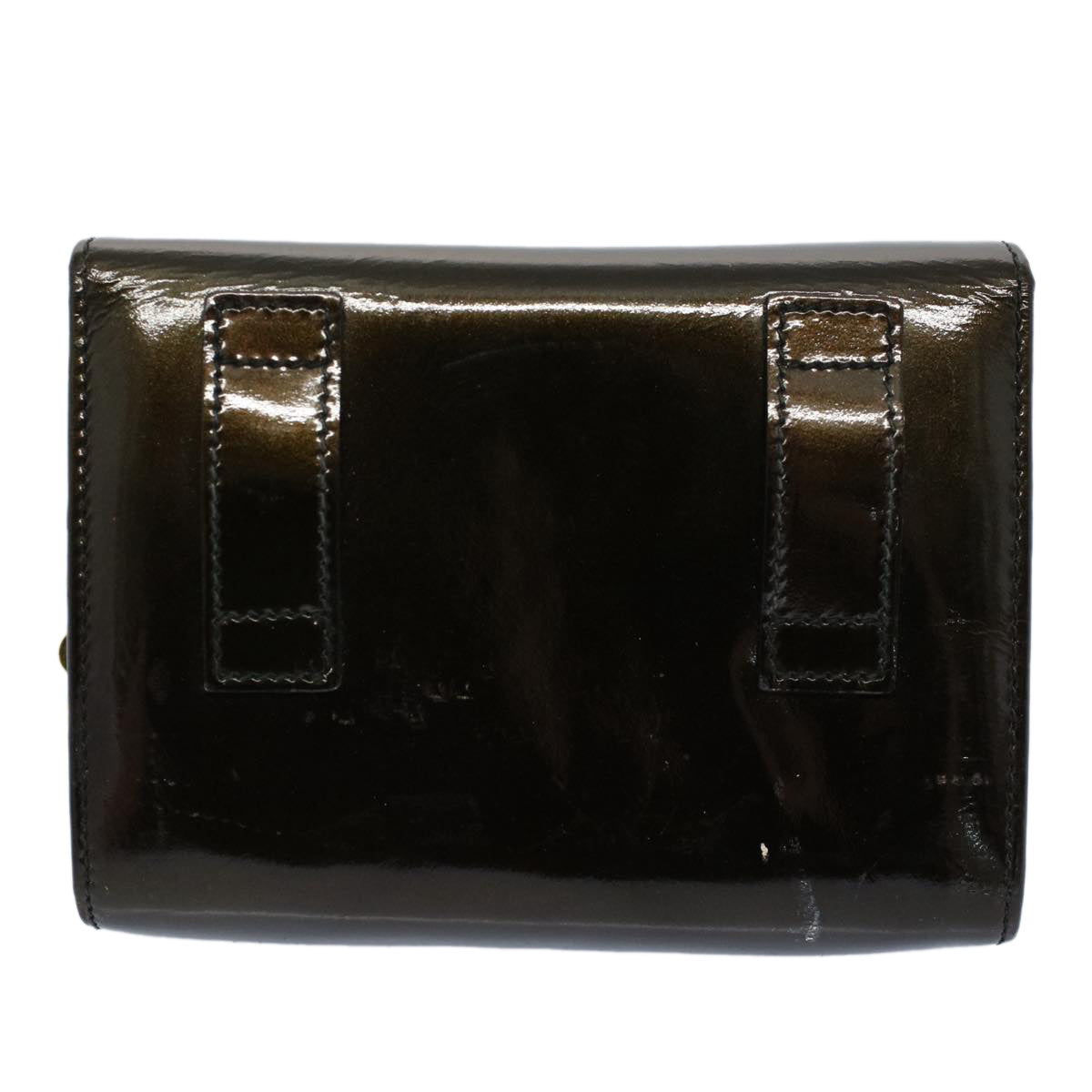 Salvatore Ferragamo Chain Shoulder Bag Patent leather Green Auth cl729 - 0
