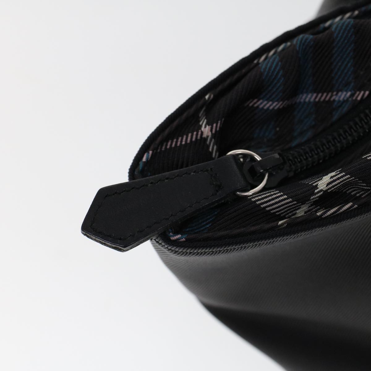 BURBERRY Nova Check Blue Label Hand Bag Nylon Black Auth cl733