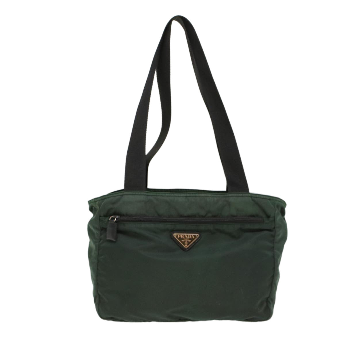 PRADA Tote Bag Nylon Green Auth cl753