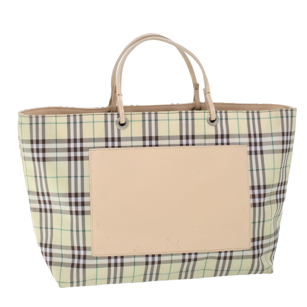 BURBERRY Nova Check Tote Bag Nylon Yellow Auth cl757