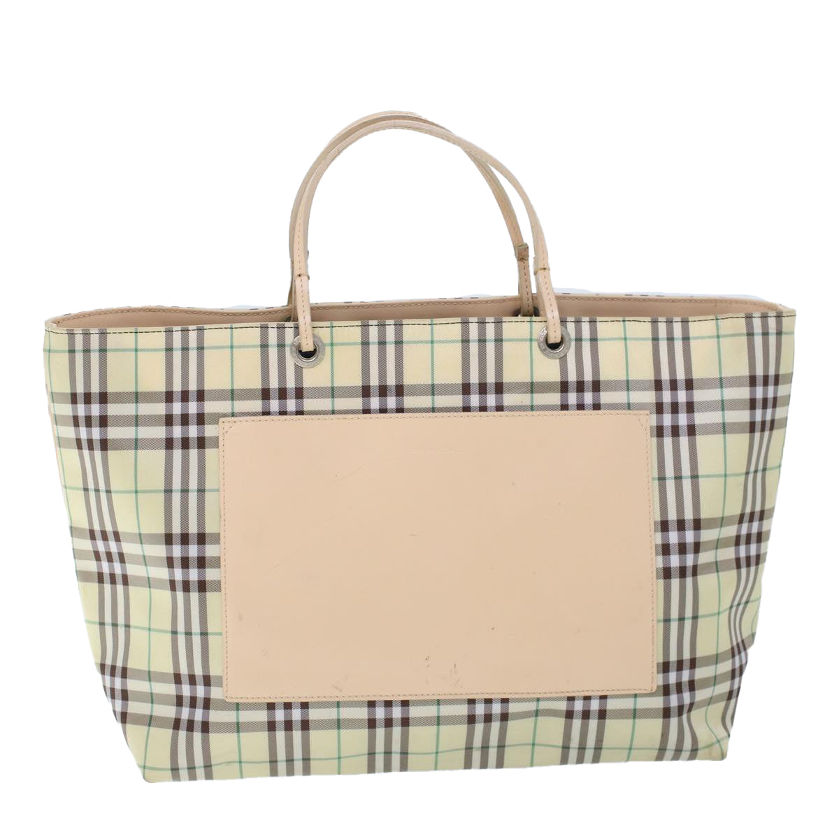 BURBERRY Nova Check Tote Bag Nylon Yellow Auth cl757