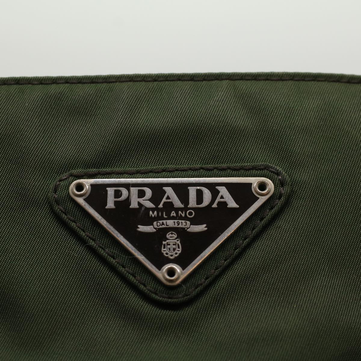 PRADA Hand Bag Nylon Green Auth cl760