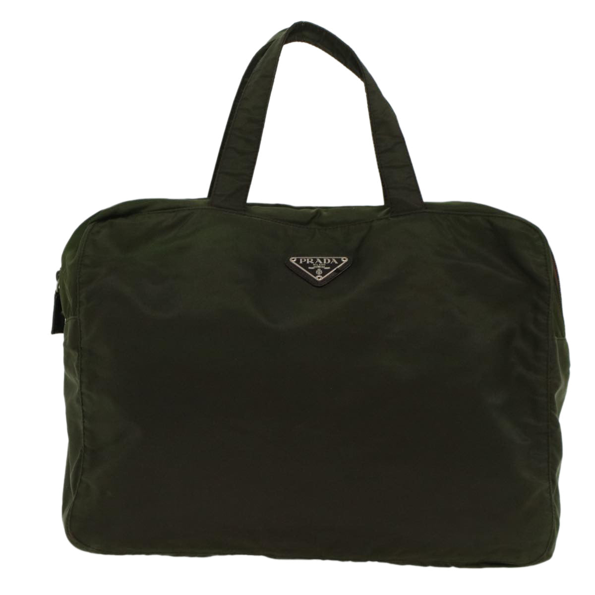 PRADA Hand Bag Nylon Green Auth cl762