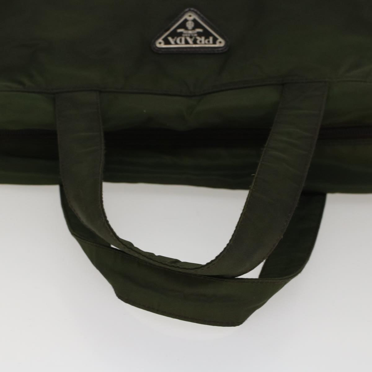 PRADA Hand Bag Nylon Green Auth cl762