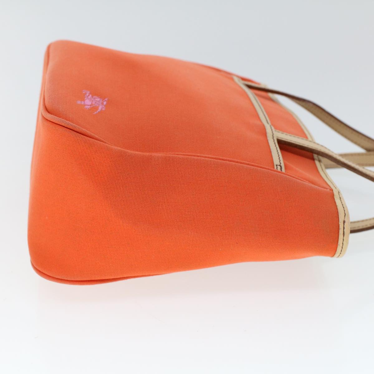 BURBERRY Hand Bag Canvas Orange Auth cl763