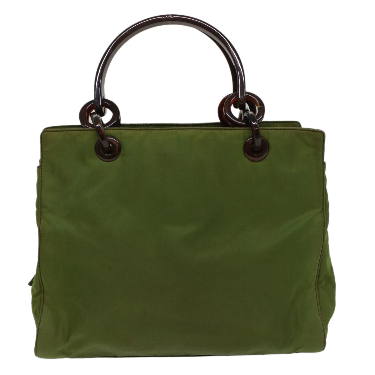 PRADA Hand Bag Nylon Green Auth cl765 - 0