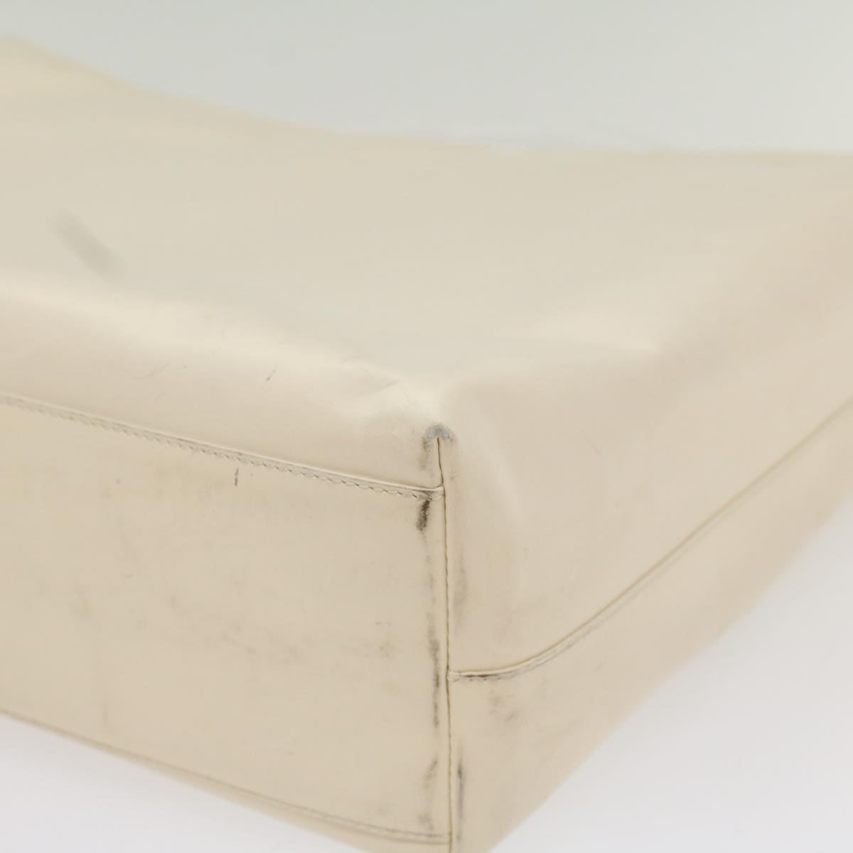 PRADA Hand Bag Leather White Auth cl769