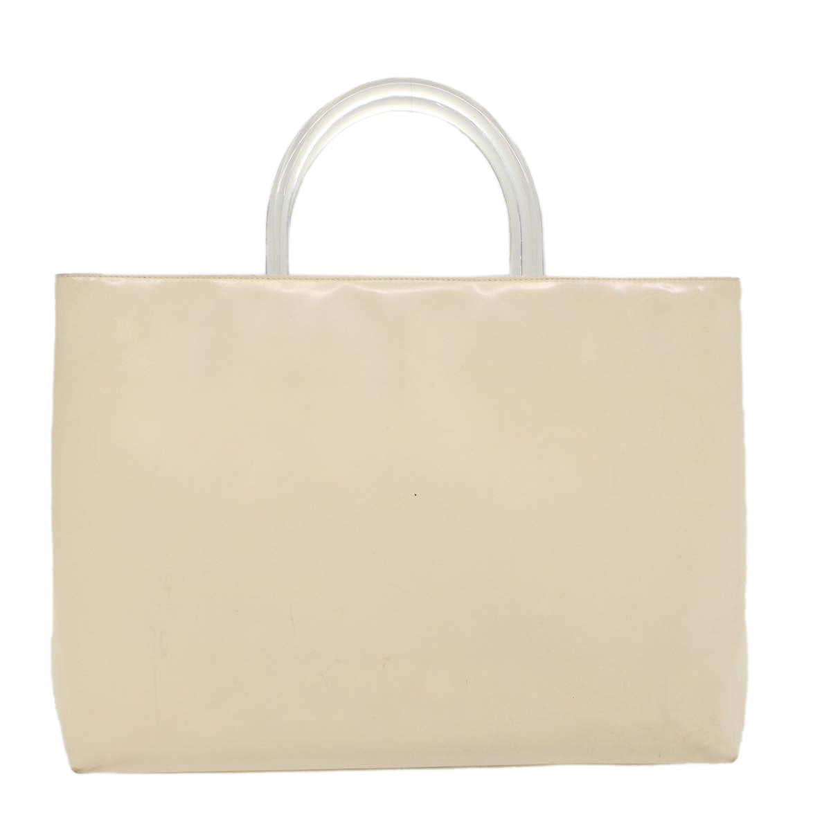PRADA Hand Bag Leather White Auth cl769 - 0