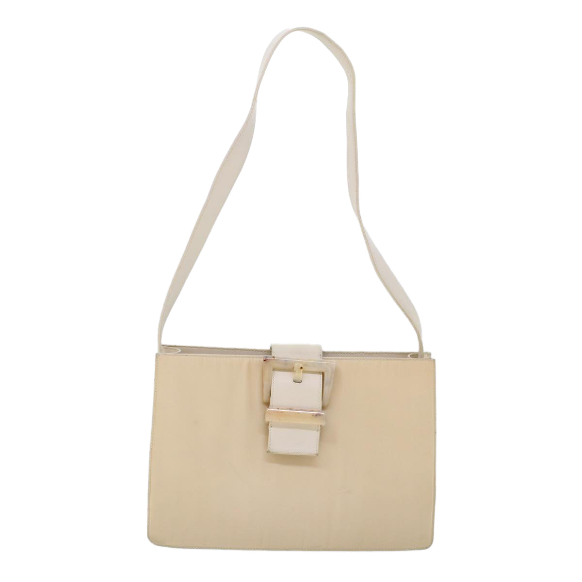 PRADA Shoulder Bag Nylon Beige Auth cl770