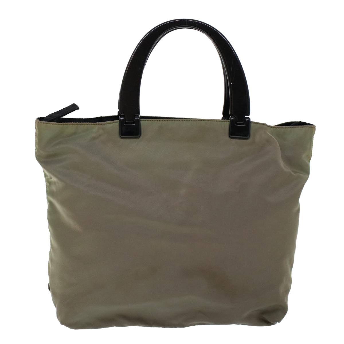 PRADA Hand Bag Nylon Khaki Auth cl772