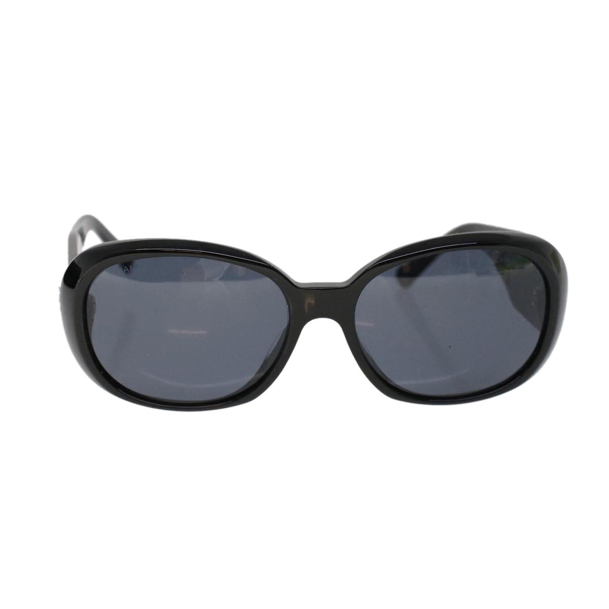 CHANEL Sunglasses Plastic Black CC Auth cl778 - 0