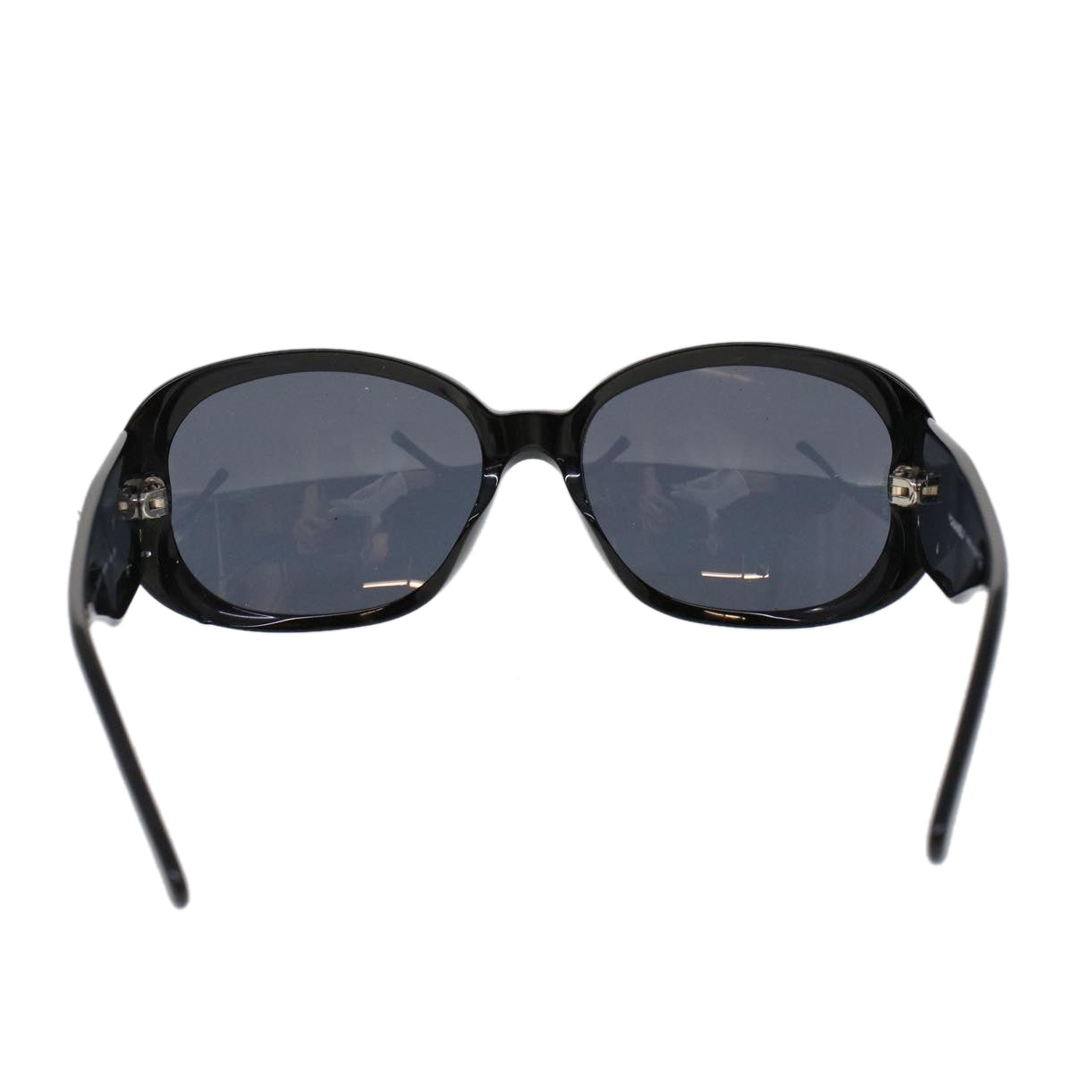 CHANEL Sunglasses Plastic Black CC Auth cl778