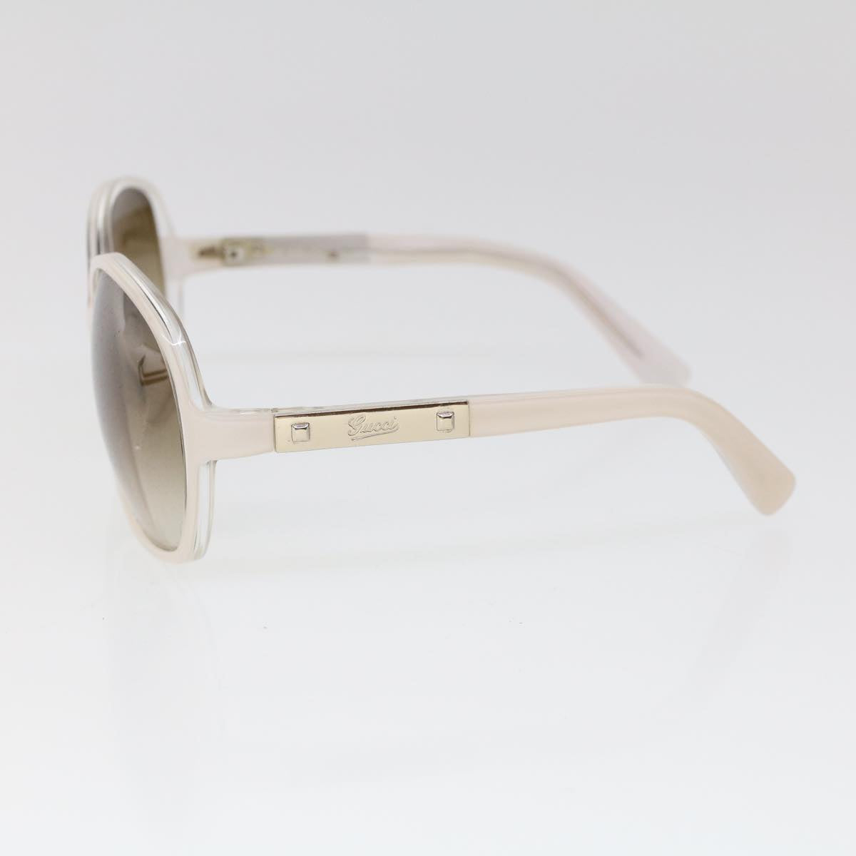 GUCCI Sunglasses Plastic White Auth cl779