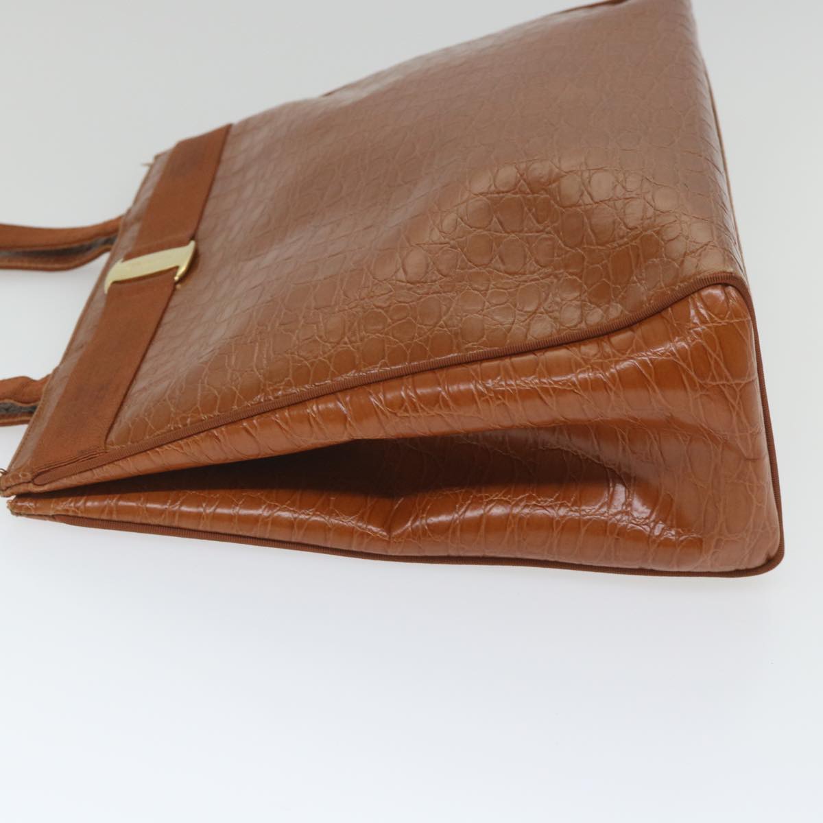 Salvatore Ferragamo Tote Bag Leather Brown Auth cl793