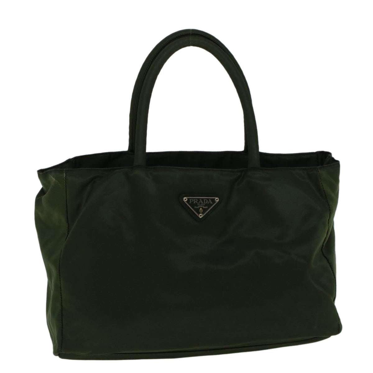 PRADA Hand Bag Nylon Green Auth cl802