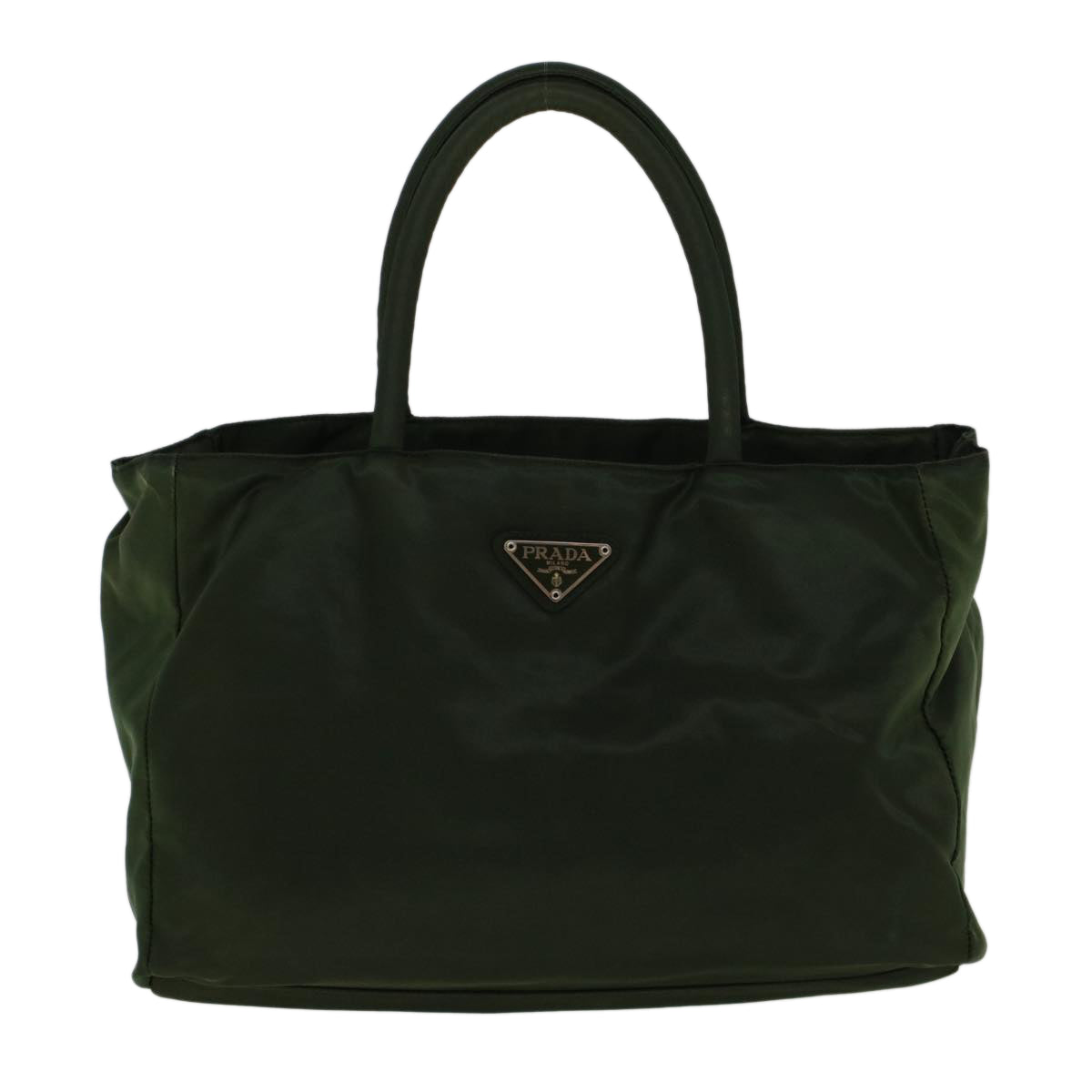 PRADA Hand Bag Nylon Green Auth cl802