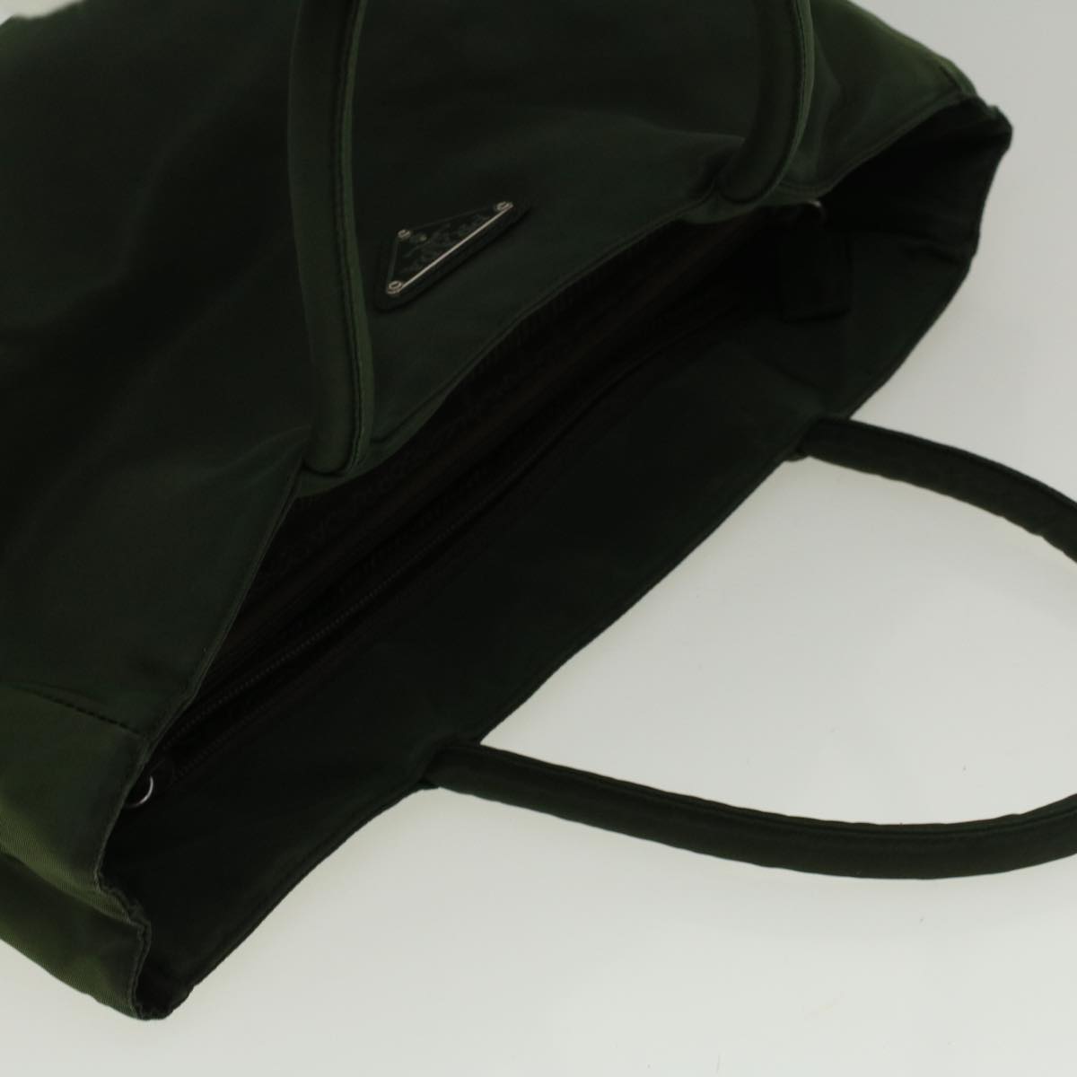 PRADA Hand Bag Nylon Green Auth cl802