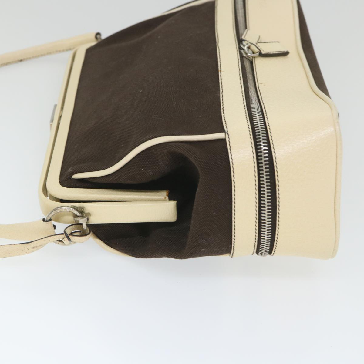 PRADA Shoulder Bag Canvas Brown Auth cl804