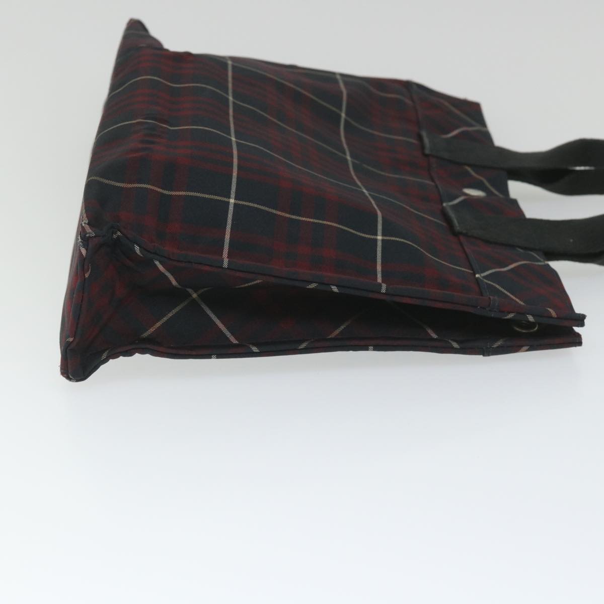 BURBERRY Nova Check Blue Label Tote Bag Nylon Red Black Auth cl809