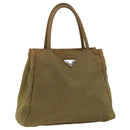 PRADA Hand Bag Nylon Khaki Auth cr603-1