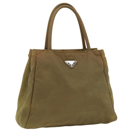 PRADA Hand Bag Nylon Khaki Auth cr603