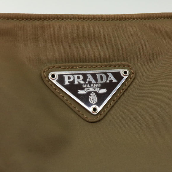 PRADA Hand Bag Nylon Khaki Auth cr603