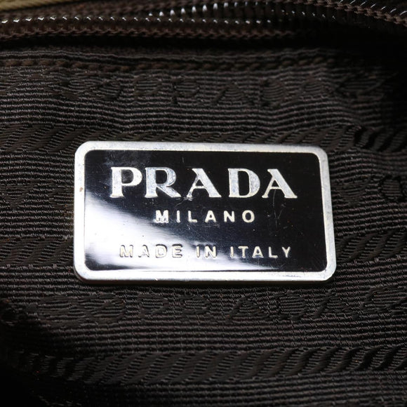 PRADA Hand Bag Nylon Khaki Auth cr603