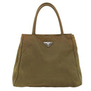PRADA Hand Bag Nylon Khaki Auth cr603-13