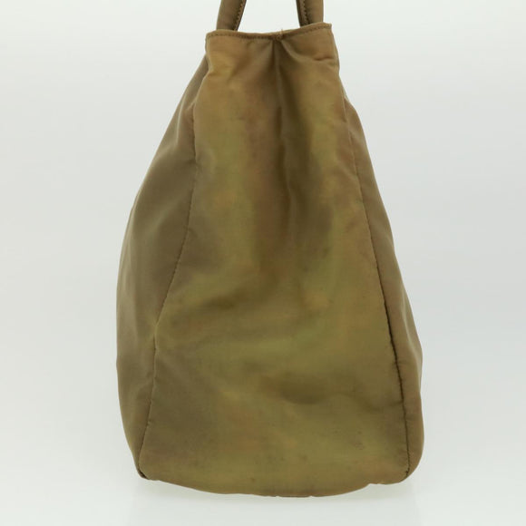 PRADA Hand Bag Nylon Khaki Auth cr603