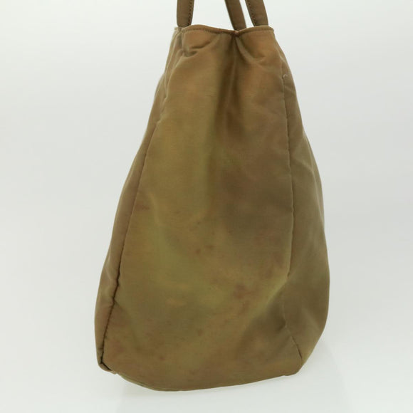 PRADA Hand Bag Nylon Khaki Auth cr603