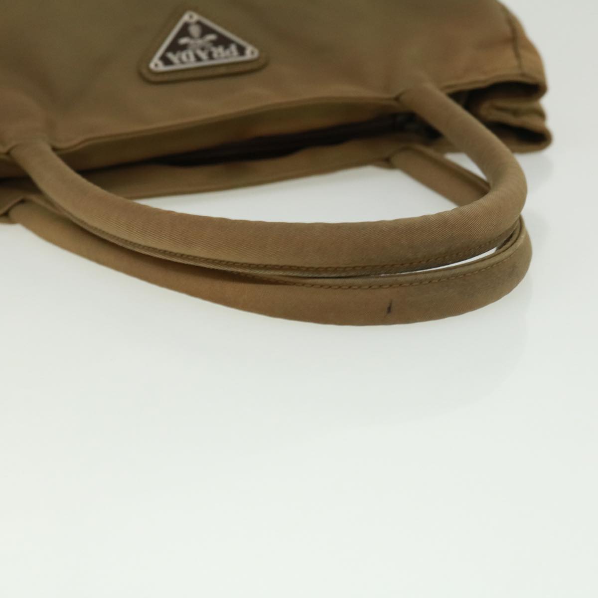 PRADA Hand Bag Nylon Khaki Auth cr603
