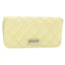 CHANEL Matelasse Zippy Long Wallet Beige CC Auth cr619-13