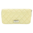 CHANEL Matelasse Zippy Long Wallet Beige CC Auth cr619-1
