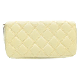 CHANEL Matelasse Zippy Long Wallet Beige CC Auth cr619 - 0