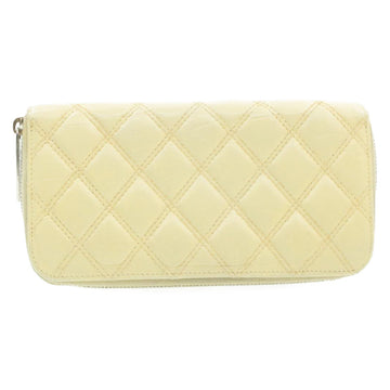 CHANEL Matelasse Zippy Long Wallet Beige CC Auth cr619 - 0