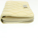 CHANEL Matelasse Zippy Long Wallet Beige CC Auth cr619-5