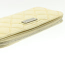 CHANEL Matelasse Zippy Long Wallet Beige CC Auth cr619-6