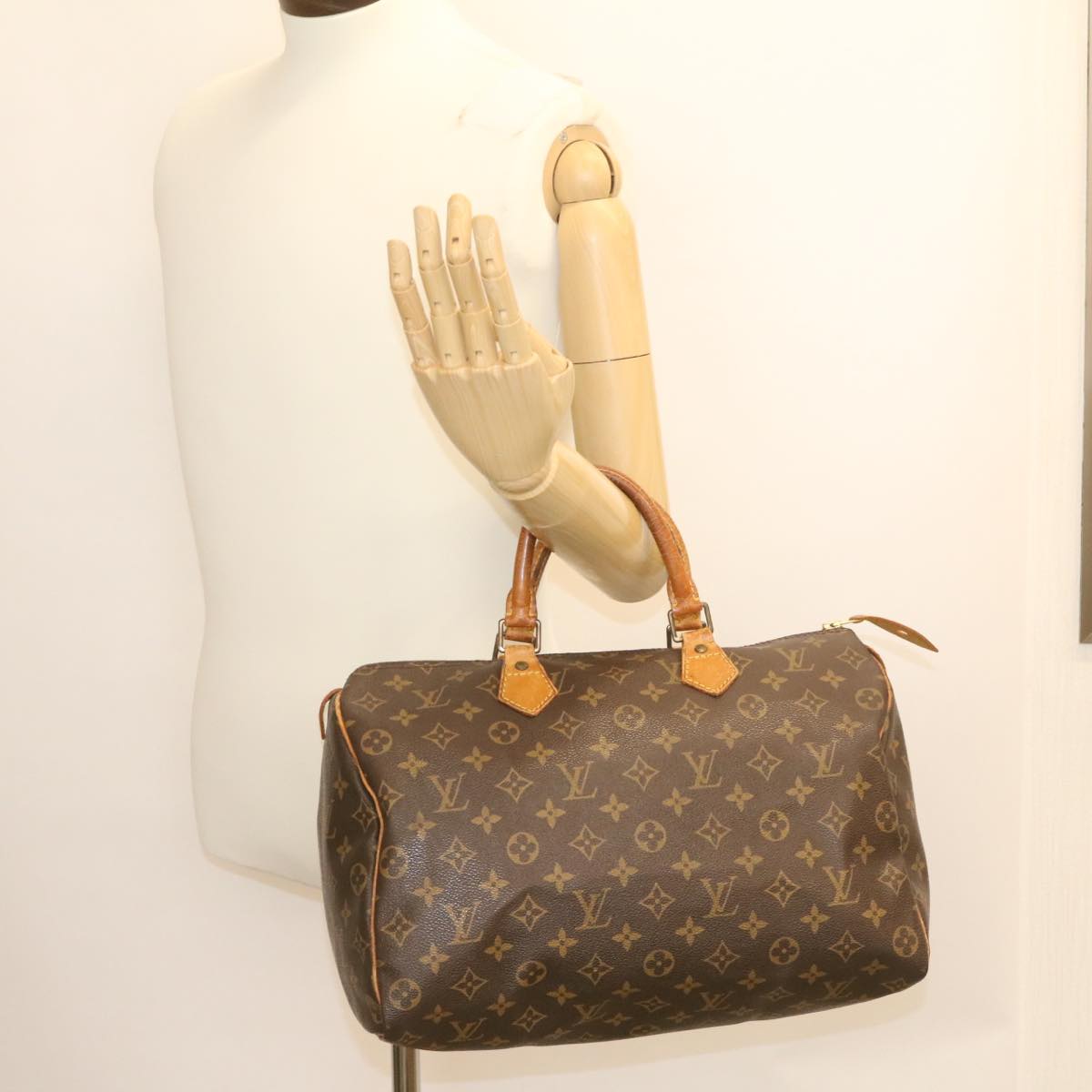 LOUIS VUITTON Monogram Speedy 35 Hand Bag M41524 LV Auth ds162