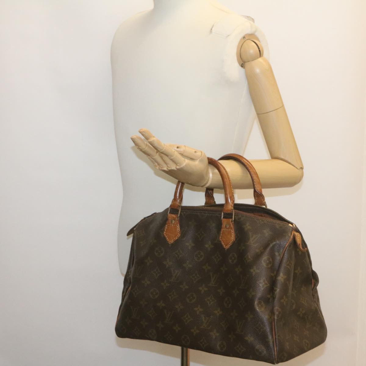 LOUIS VUITTON Monogram Speedy 35 Hand Bag M41524 LV Auth ds280