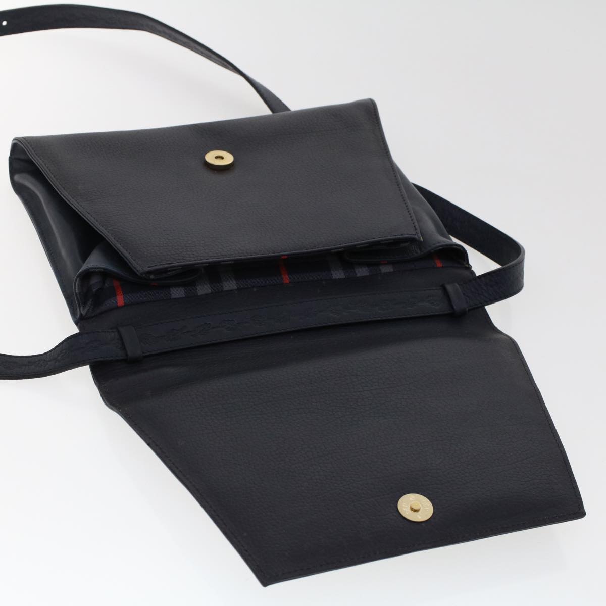 Burberrys Shoulder Bag Leather Navy Auth ep1017